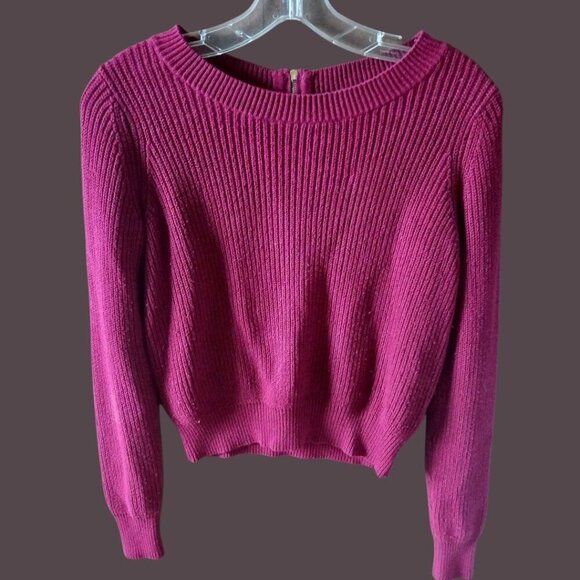 Banana Republic Womens Fuchsia Ribbed Sweater With Back Zipper XSmall - Picture 1 of 5